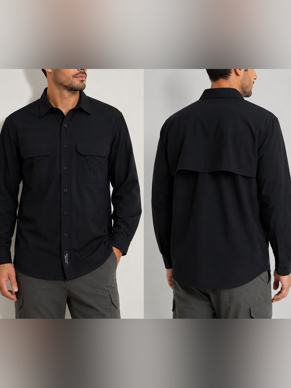 5.11 Tactical Black Button-Front Tactical Shirt